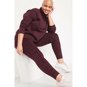 Maroon Camo High-Waisted 7/8 Length Leggings